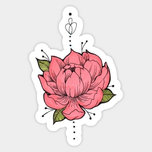 Peony Sticker